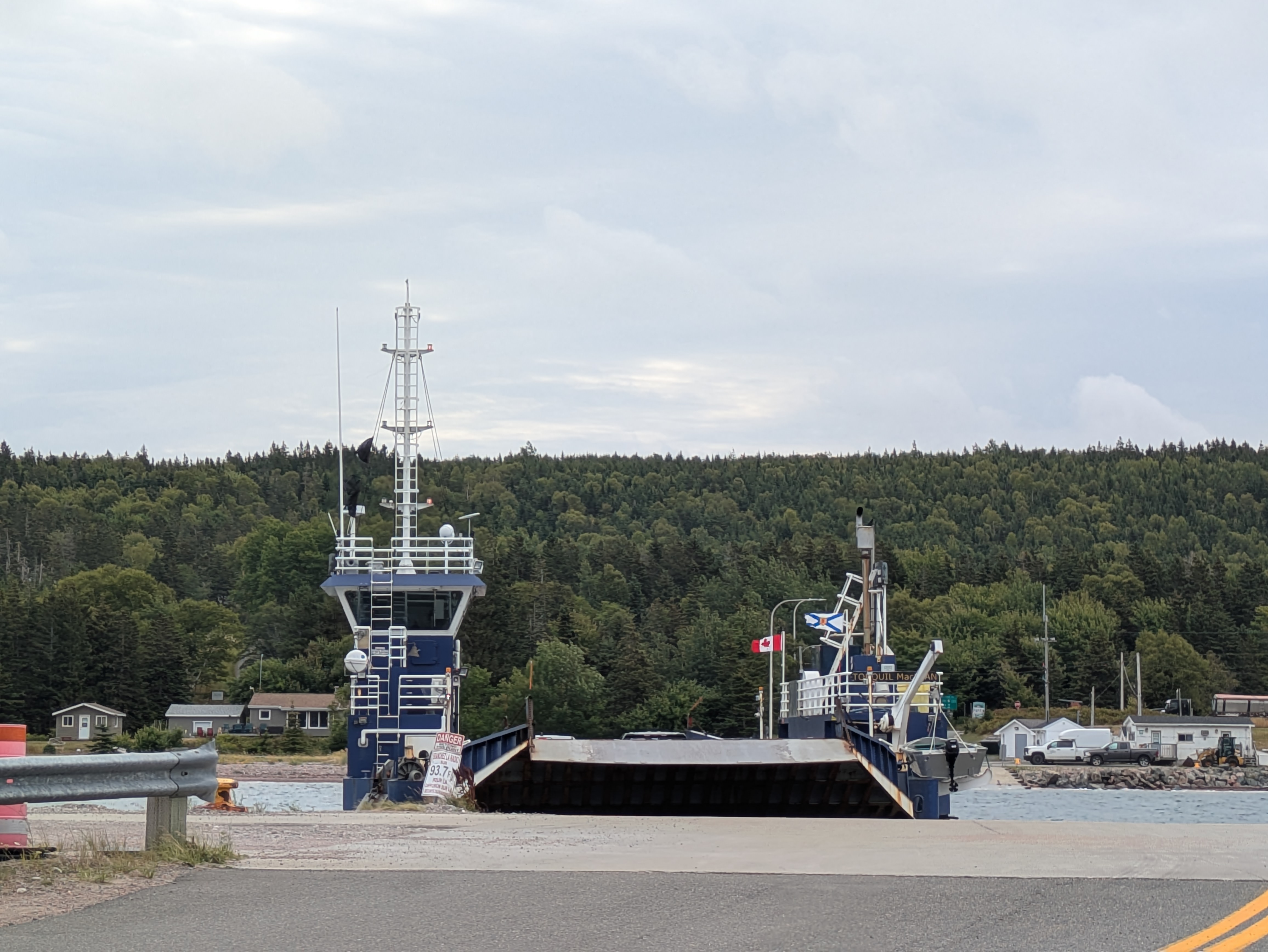 Ferry docking at Jersey Cove terminal - arrival process